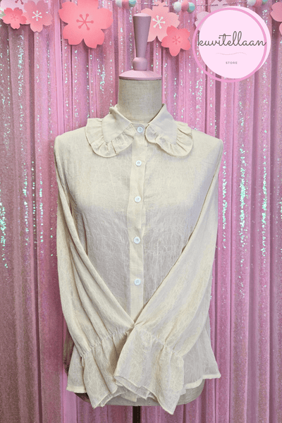 Axes Femme sheer cream colored blouse (second hand)