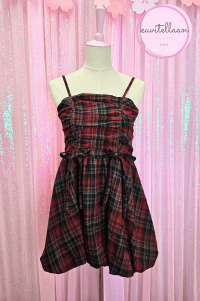 Red tartan long top (second hand)