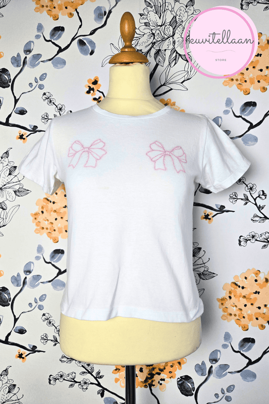 Bubbles pink bows t-shirt (second hand)