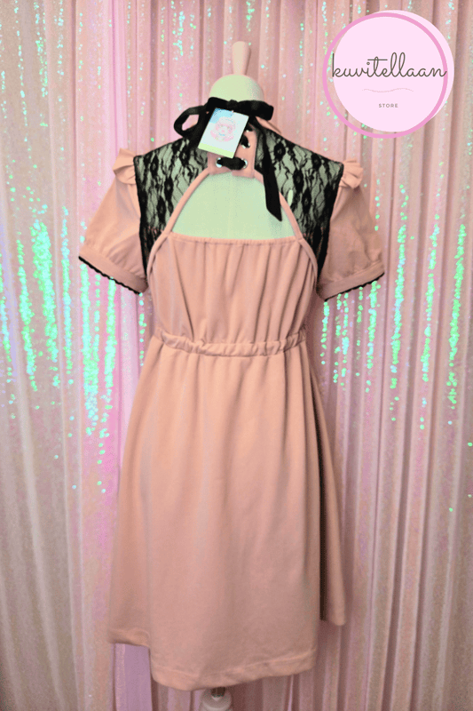 E Hyphen World Gallery pink-peachy dress with lacy details (second hand)