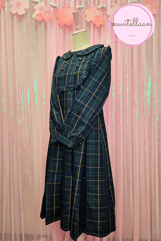 Dark green tartan dress (second hand)