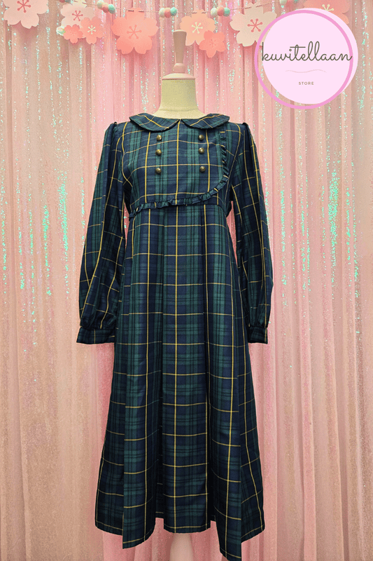 Dark green tartan dress (second hand)