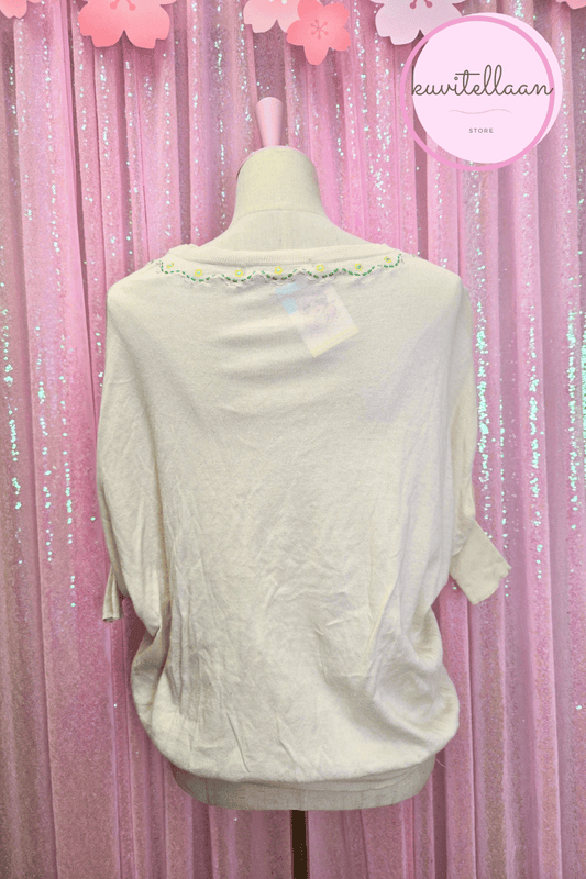 Franche Lippee cream colored embroidered shirt (second hand)