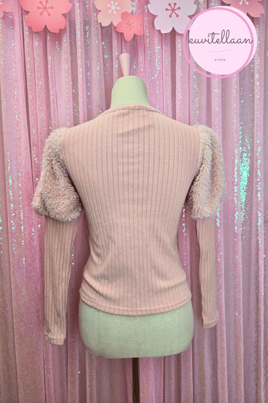 Honey Cinnamon peachey shirt with fluffy sleeves (second hand)