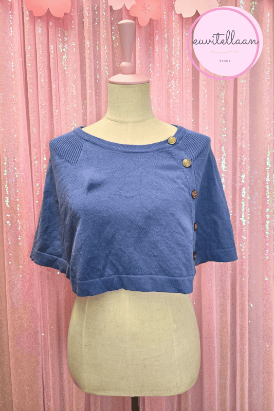 Fi.n.t blue short cape bolero (second hand)