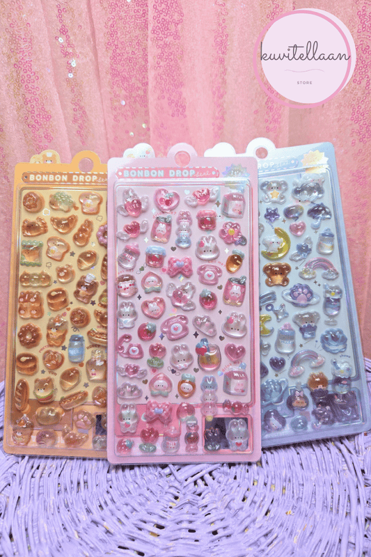 Bonbon Drop 3D stickers ~ three options!