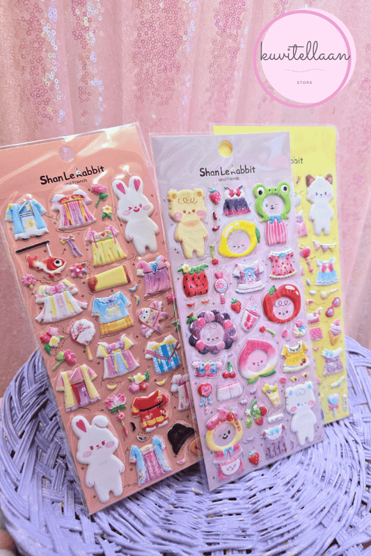 Shan Le Rabbit and friends 3D dress up -stickers ~ three options!