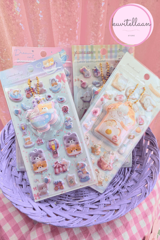 Cute 3D stickers and a keychain ~ four options!