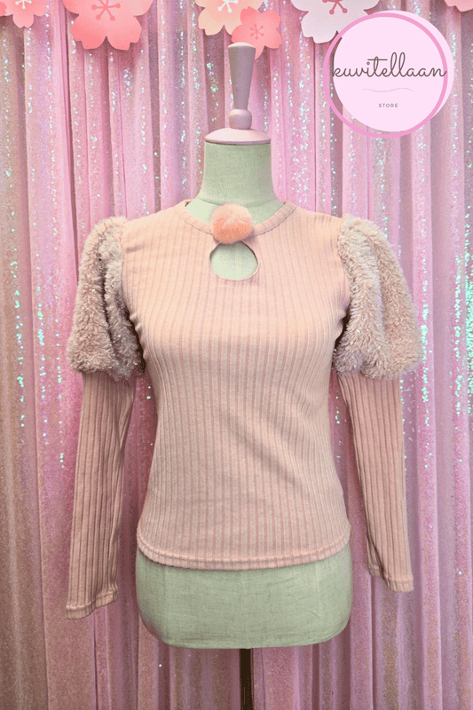 Honey Cinnamon peachey shirt with fluffy sleeves (second hand)