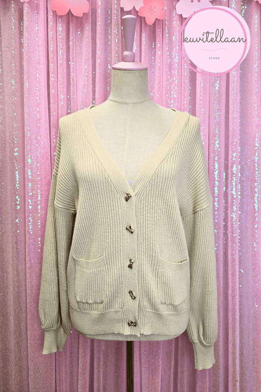 Fi.n.t cardigan with bow buttons (second hand)